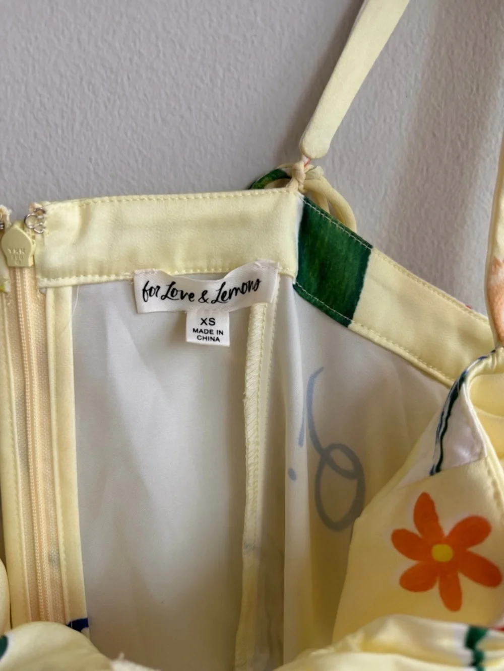 For Love & Lemons Ciao Yellow Printed Sweetheart Mini Dress - Picture 5 of 5